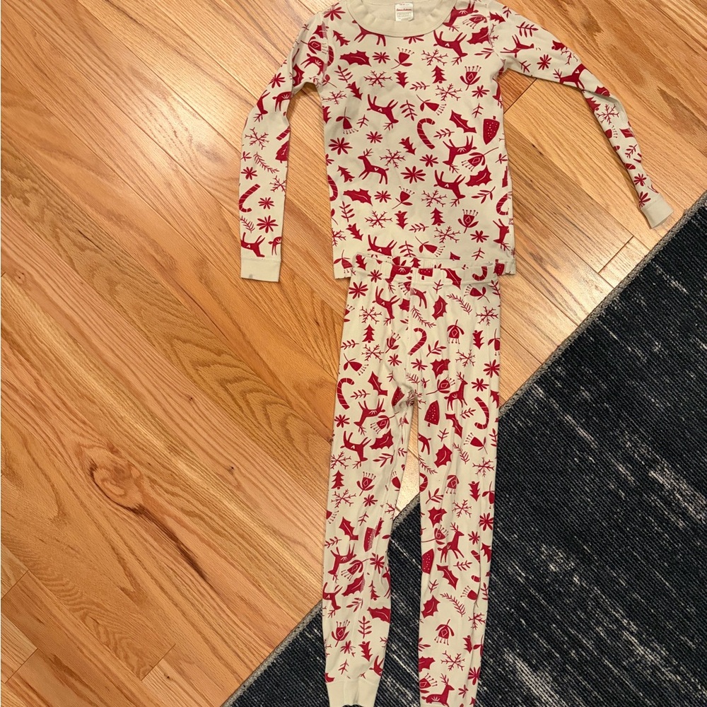 Hanna Andersson Cream and Red Holiday Pajama Set